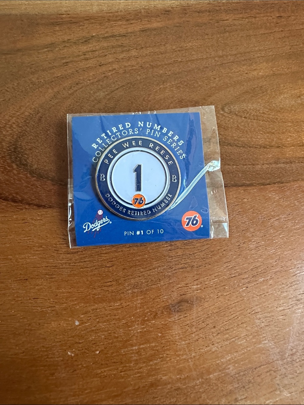Dodgers Pee Wee Reese Retired Number #1 Collector Pin - Blue